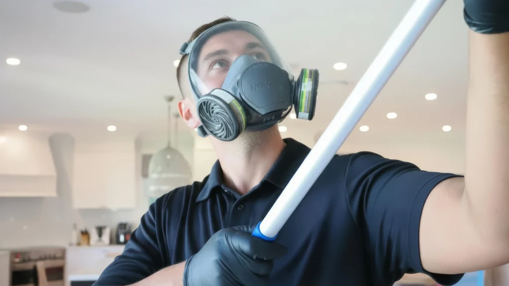 MouldMen-technician-removing-mould-ceiling